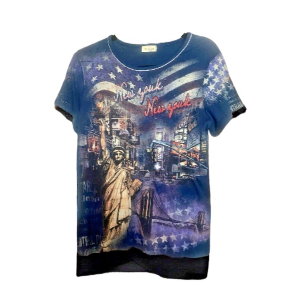 Cactus New York T-Shirt Statue of Liberty‎ Graphic Print Tee Size Large